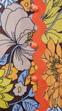 1960s Mini Dress / 1960s Mod Dress/ Hippie Dress / 1960s Orange Print Dress / Flower Power Dress/ 1960s Go Go Dress / Size Medium