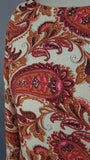 1960s Dress / 1960s Paisley Dress / 1960s Mini Dress / Bell Sleeve Mini Dress / Size Medium