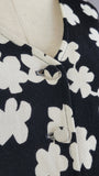 1960s Floral Pantsuit / Bellbottom Pantsuit / Mod Outfit / 1960s Flower Power / Mod Floral Outfit / Mod Black and White / Size Small