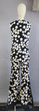 1960s Floral Pantsuit / Bellbottom Pantsuit / Mod Outfit / 1960s Flower Power / Mod Floral Outfit / Mod Black and White / Size Small