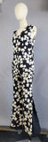 1960s Floral Pantsuit / Bellbottom Pantsuit / Mod Outfit / 1960s Flower Power / Mod Floral Outfit / Mod Black and White / Size Small