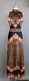 1960s Dress / 1960s Maxi Dress / 1960s Hostess Gown / Scarf Dress / Paisley Maxi Dress / Size Small