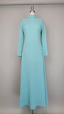 1970s Turquoise Dress / Lurex Dress / Blue Evening Dress / Knit Maxi Dress / Disco Dress / Studio 54 Dress / Size Extra Large- XL