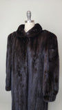 1980's Black Mink Coat / Full Length Black Mink Coat / Vintage Fur Coat / Size: Large