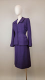 1940s Women's Suit / Purple Suit / 1940s Suit by Milgrim / Vintage Office Wear / Women's Suit / Size Small