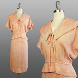1950s Lilli Ann Suit / Vintage Lilli Ann / Suit with Peplum / Lilli Ann Dress Set / Size Medium
