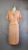 1950s Lilli Ann Suit / Vintage Lilli Ann / Suit with Peplum / Lilli Ann Dress Set / Size Medium