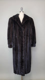 1980's Black Mink Coat / Full Length Black Mink Coat / Vintage Fur Coat / Size: Large