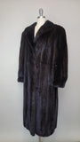 1980's Black Mink Coat / Full Length Black Mink Coat / Vintage Fur Coat / Size: Large