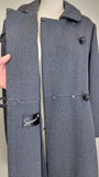 1960s Wool Coat / Mod Coat / Women's Coat / 1960s Gray Coat / 1960s Double Breasted Coat / Coat with Frog Closure / Size Medium - Large