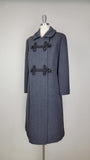1960s Wool Coat / Mod Coat / Women's Coat / 1960s Gray Coat / 1960s Double Breasted Coat / Coat with Frog Closure / Size Medium - Large