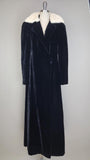 1930s Coat / Black Velvet Coat with Mink Collar/ Velvet Evening Coat / 1930s Evening Wear / Mink Collar / Size Medium
