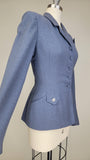 1950s Jacket / Fitted Wool Jacket / Women's Jacket w/ Rhinestone Buttons / 1950s Suit Jacket / 1950s New Look / Evening Jacket / Size Small