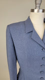 1950s Jacket / Fitted Wool Jacket / Women's Jacket w/ Rhinestone Buttons / 1950s Suit Jacket / 1950s New Look / Evening Jacket / Size Small