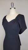 1930s Gown / Black Gown / Black Crepe Gown / Evening Dress / 1930s Evening Dress / Lace Illusion Dress / Size Small