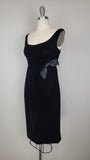 Black Velvet Dress / 1960s Cocktail Dress / 1960s Party Dress / 1960s Dress / Cocktail Dress / Little Black Dress / LBD / Size Medium Large