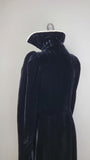 1930s Coat / Black Velvet Coat with Mink Collar/ Velvet Evening Coat / 1930s Evening Wear / Mink Collar / Size Medium