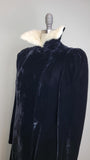 1930s Coat / Black Velvet Coat with Mink Collar/ Velvet Evening Coat / 1930s Evening Wear / Mink Collar / Size Medium