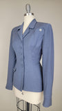 1950s Jacket / Fitted Wool Jacket / Women's Jacket w/ Rhinestone Buttons / 1950s Suit Jacket / 1950s New Look / Evening Jacket / Size Small