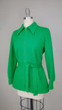 1960s Catalina Jacket / Green Knit Zip Jacket  / Green Catalina Jacket / Mod Jacket / Zip Jacket / Size Medium - Large