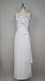 1960s Gown / White Gown / Sequined White Gown / White Evening Dress / Alternative Bridal Gown / Size Small