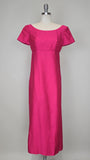1960s Pink Gown / 1960s Formal Dress / Lorrie Deb Gown / Fuchsia Dress / Size Medium