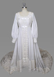 1970s Wedding Gown / Wedding Dress / White Wedding Dress / Bohemian Wedding Dress / Size Medium