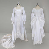1970s Wedding Gown / Wedding Dress / White Wedding Dress / Bohemian Wedding Dress / Size Medium