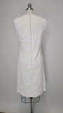 1960s Anne Fogarty Dress / White Dress / Floral Dress / Sheath Dress / Size Medium