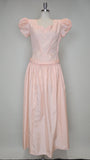 1940s Gown / Pink Taffeta Gown / 1940s Formal Dress / Size Medium
