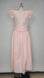 1940s Gown / Pink Taffeta Gown / 1940s Formal Dress / Size Medium