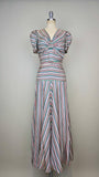 1940s Dress / Silk Ribbon Dress / 1940s Day Dress / Size Small