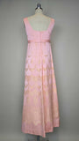 1960s Gown / 60s Saks 5th Avenue Dress / Pink Metallic Brocade Gown / Formal Dress / Pink Gown / Dress with Bow / Size Small