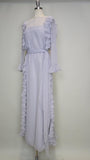 1980s Jill Richards Gown / Chiffon Gown / Gray Evening Dress / Gray Gown / Formal Dress / Size Medium Large