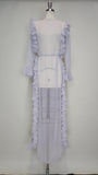 1980s Jill Richards Gown / Chiffon Gown / Gray Evening Dress / Gray Gown / Formal Dress / Size Medium Large
