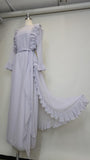 1980s Jill Richards Gown / Chiffon Gown / Gray Evening Dress / Gray Gown / Formal Dress / Size Medium Large