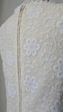 1960s Anne Fogarty Dress / White Dress / Floral Dress / Sheath Dress / Size Medium