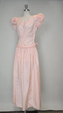 1940s Gown / Pink Taffeta Gown / 1940s Formal Dress / Size Medium