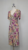 1940s Dress / 40s Rayon / 1940s Floral Dress / 1940s Rayon Dress / Size Medium