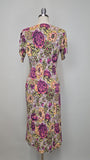 1940s Dress / 40s Rayon / 1940s Floral Dress / 1940s Rayon Dress / Size Medium