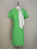 1960s Dress Set / Dress With Matching Coat / 1970s Dress / Kelly Green Coat / Green Dress Set / Size XL Extra Large
