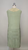 Authentic 1920s Dress / Green 1920s Dress / Antique Dress / Green Flapper Dress / Silk Dress / Size Medium