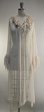 Rare 1920s / 1920s Silk Georgette Overdress / Ivory Dress / 1920s Duster / 1920s Eveningwear / Size Small Medium Large