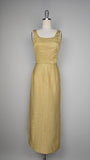 1960s Gold Gown / Lamé Gown / Metallic Gown / Gold Formal Dress / Gold Lamé Evening Dress / Marilyn Dress / Size Small
