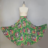 1950s Circle Skirt / Hand Painted Mexican Skirt / Novelty Skirt / Size Small - Medium