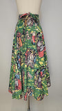 1950s Circle Skirt / Hand Painted Mexican Skirt / Novelty Skirt / Size Small - Medium