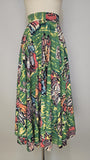 1950s Circle Skirt / Hand Painted Mexican Skirt / Novelty Skirt / Size Small - Medium