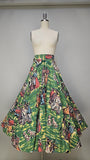 1950s Circle Skirt / Hand Painted Mexican Skirt / Novelty Skirt / Size Small - Medium