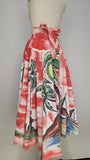 1950s Circle Skirt / Hand Painted Mexican Skirt / Mexican Tourist Skirt / Novelty Skirt / Size Small - Medium - Large