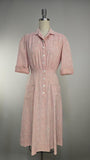 1930s Dress / 1930s Housedress / Lawn Dress / Floral Dress / 1930s Day Dress / Pink Summer Dress / Size Small